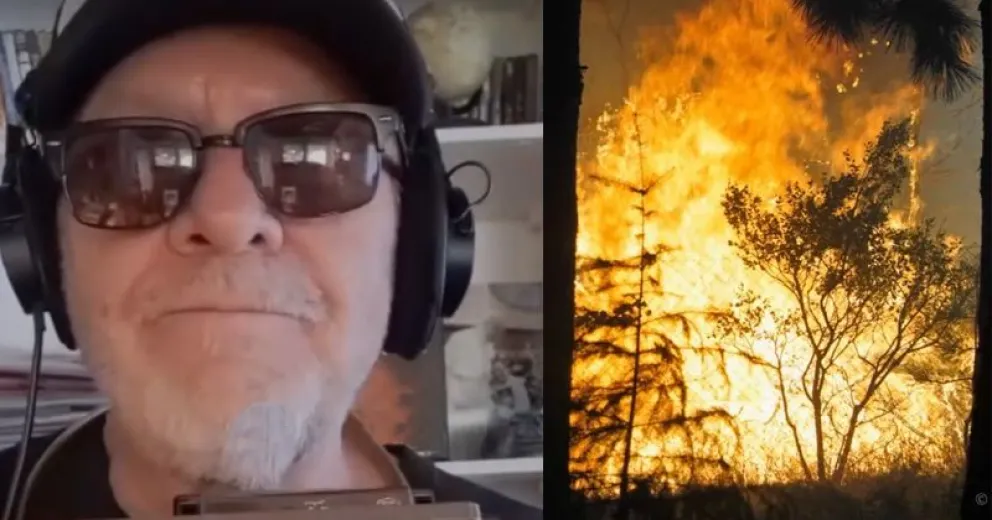 Conmovido por los incendios en el sur argentino.
