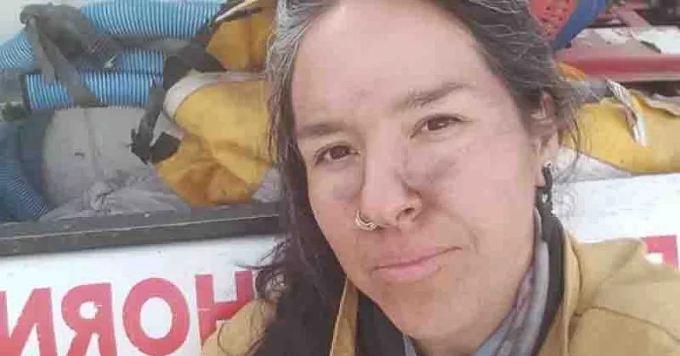 Andrea Cangiani no dudó un segundo y vino a colaborar en el combate de los incendios forestales de la Patagonia.