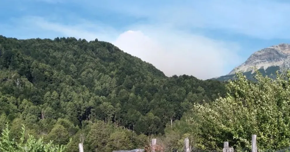 El fuego llegó y cruzó el hito que demarca el límite internacional, 