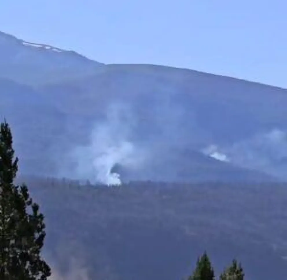 Las columnas de humo se ubican en el faldeo del cerro Hielo Azul y en la zona del lago Natación.