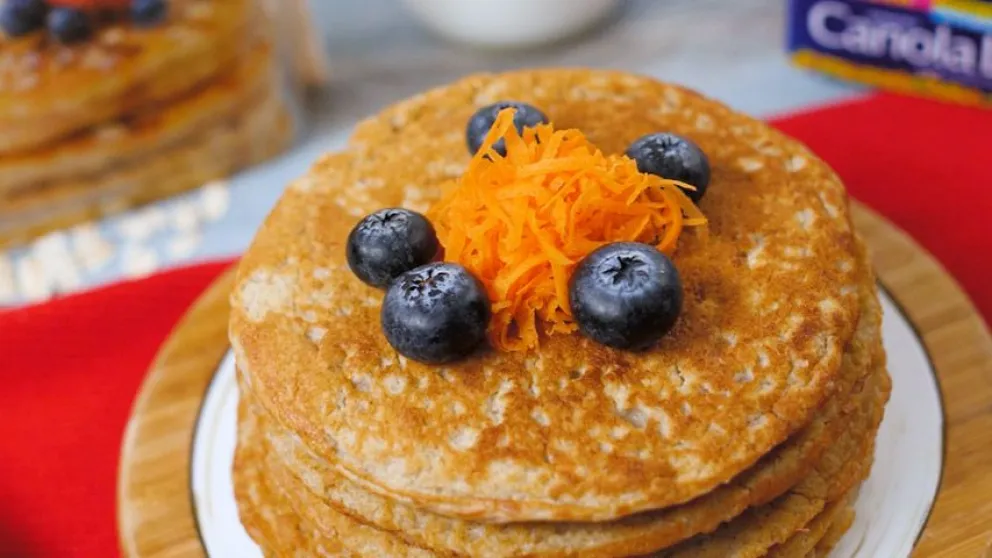 Panqueques express de zanahorias y avena.