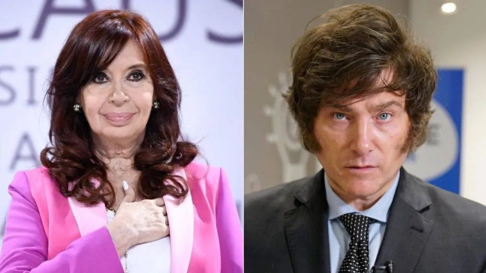 Cristina Fernández de Kirchner y Javier Milei.
