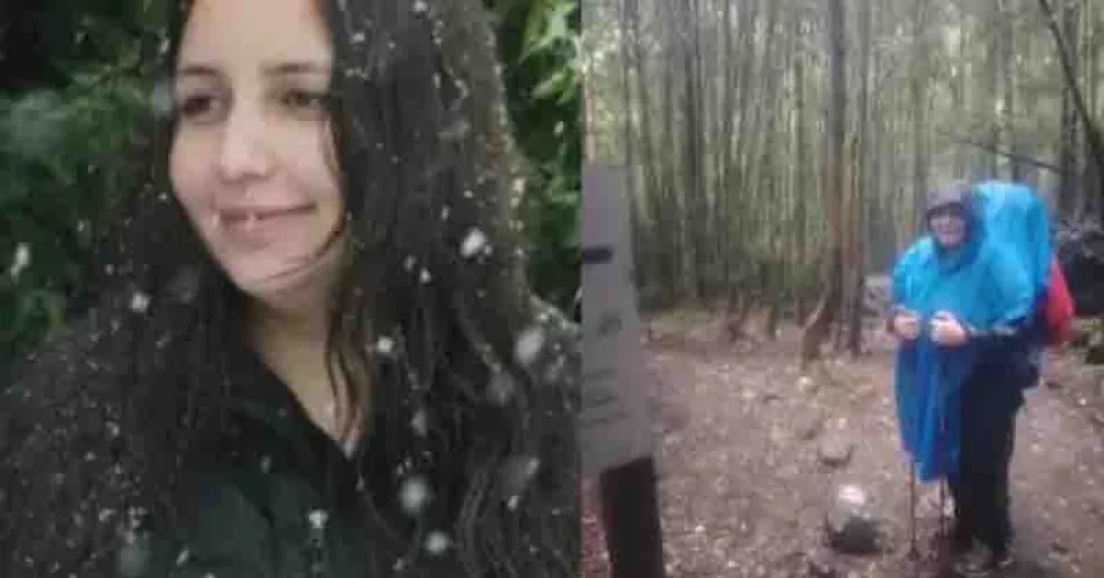 La joven y la última fotografía que le tomó su compañera.