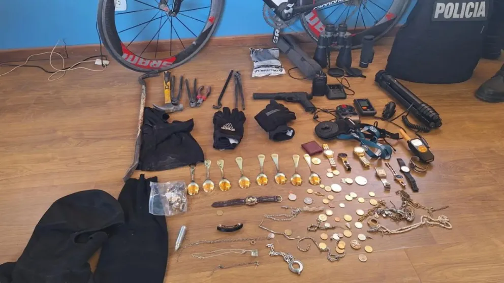 Numerosos elementos robados fueron recuperados tras los allanamientos.