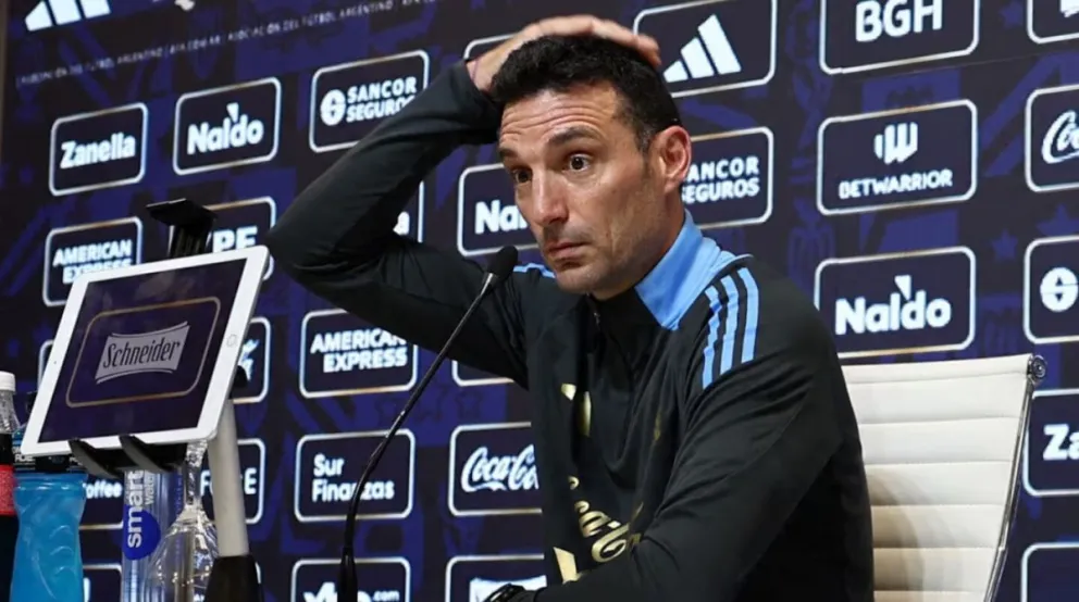 Lionel Scaloni durante la conferencia de prensa. 