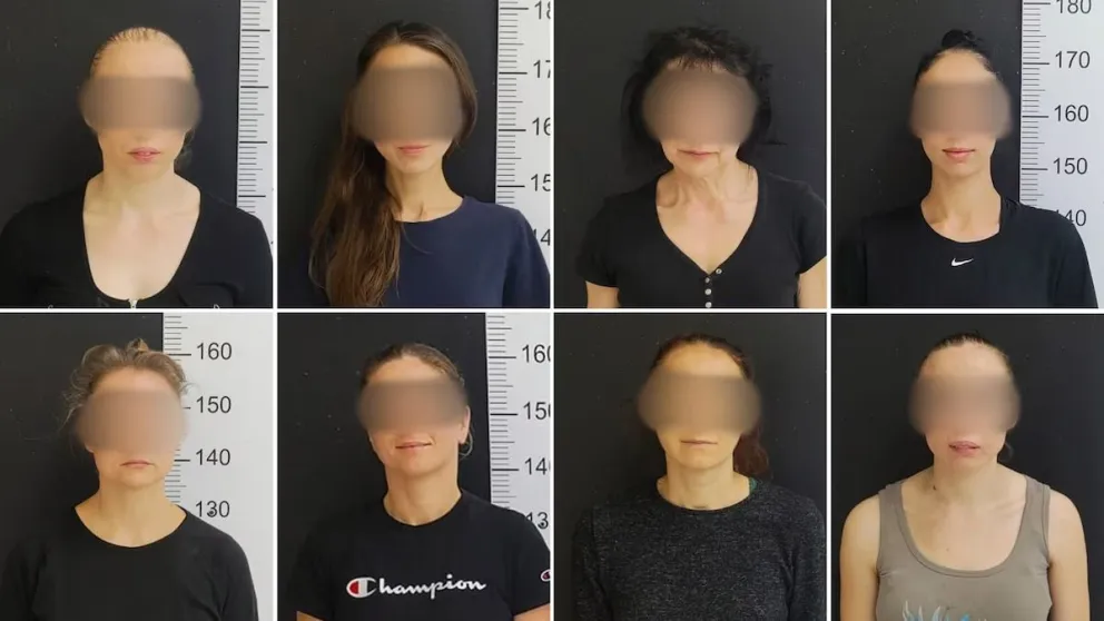 Las seis detenidas en Bariloche (foto: Infobae)