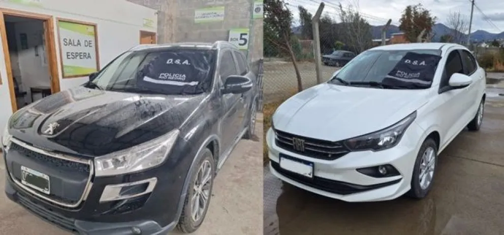 Los dos autos que quedaron secuestrados. 
