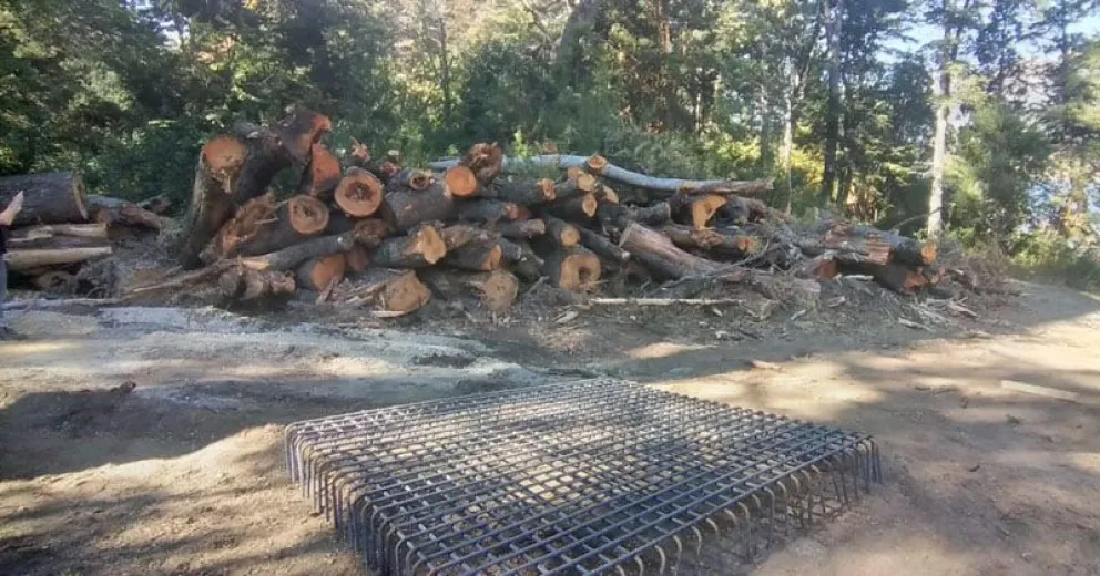 Una de las imágenes de la obra, difundida por los vecinos. 