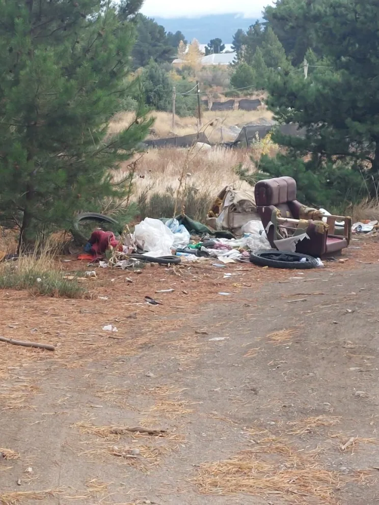 Uno de los tantos montículos de basura que arrojan en el lugar.
