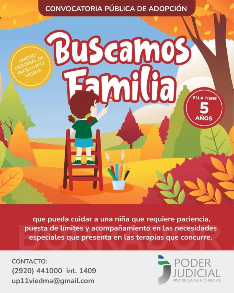 Se busca una familia para la pequeña.