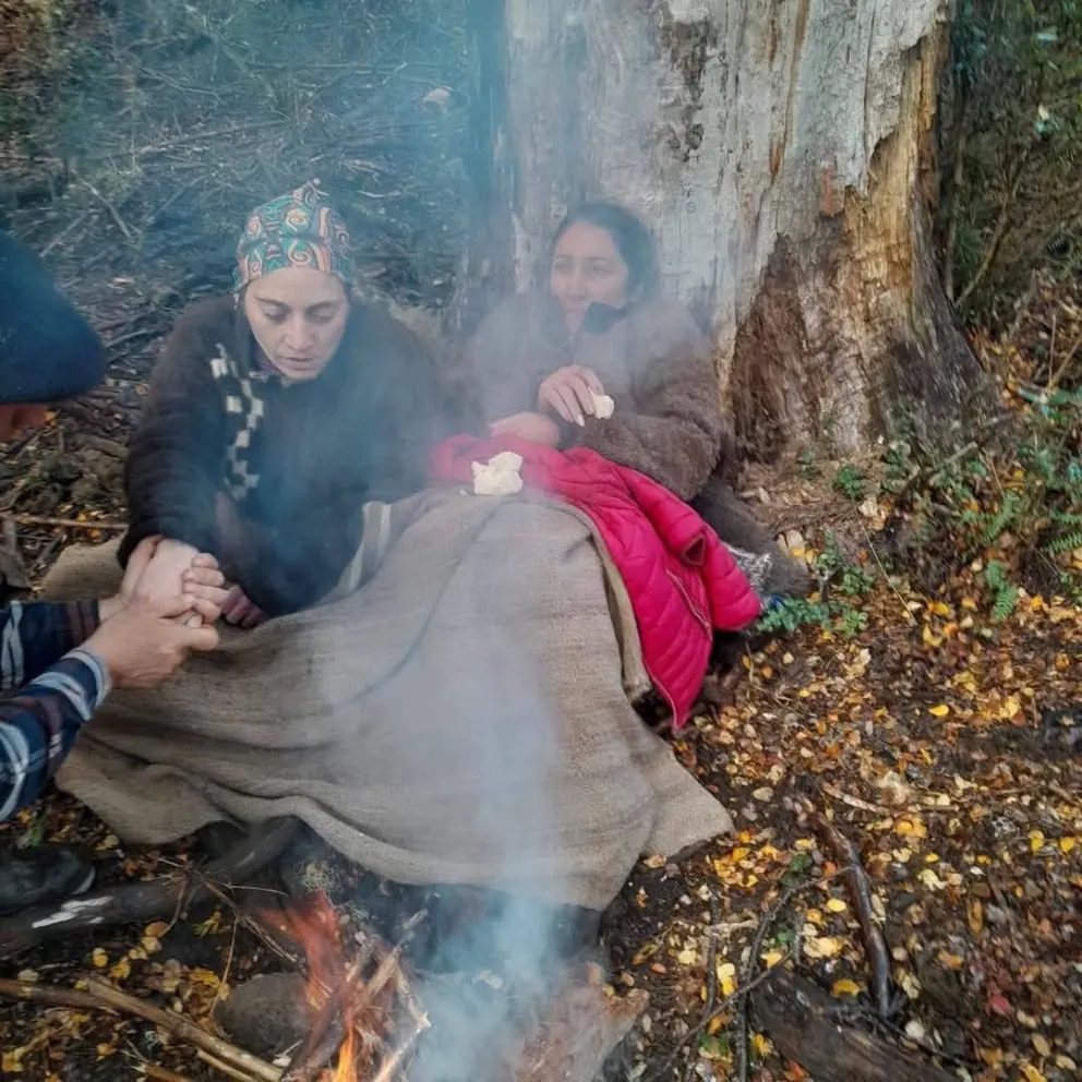 Así encontraron a las dos mujeres (foto: El Bolsón Trekking) 