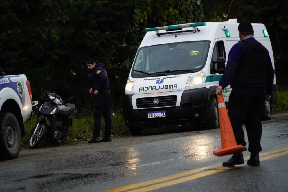 La moto involucrada en el hecho. Fotos de Facundo Pardo.