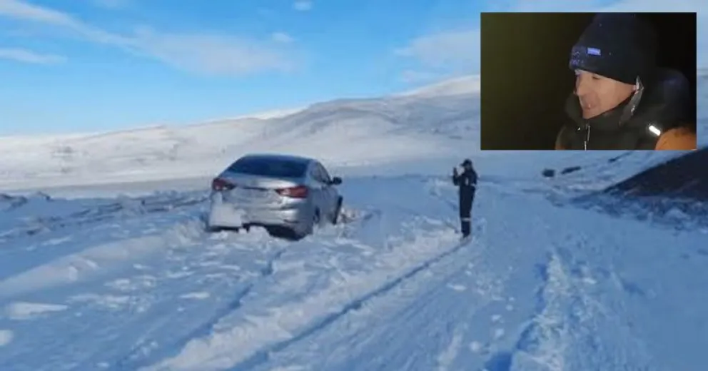 El hombre decidió dejar su automóvil y comenzar a caminar. Foto: gentileza