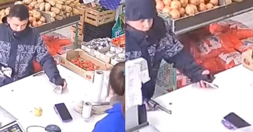 El rostro del sujeto quedó grabado por la cámara de seguridad. 