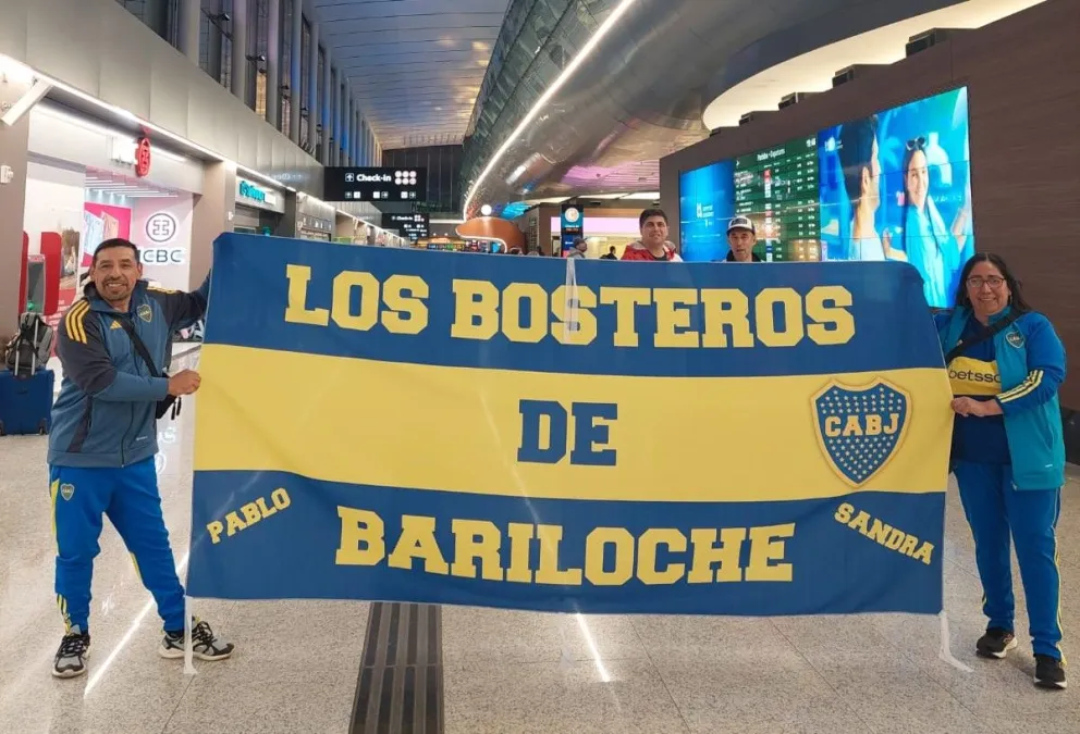 Rumbo a E.E.U.U para alentar a Boca (foto: gentileza) 