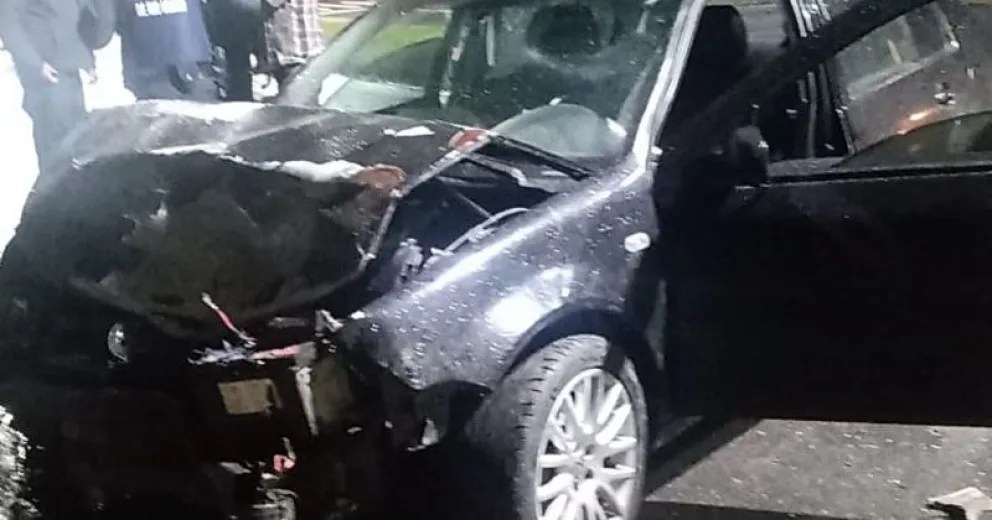 Uno de los vehículos involucrados en el choque.