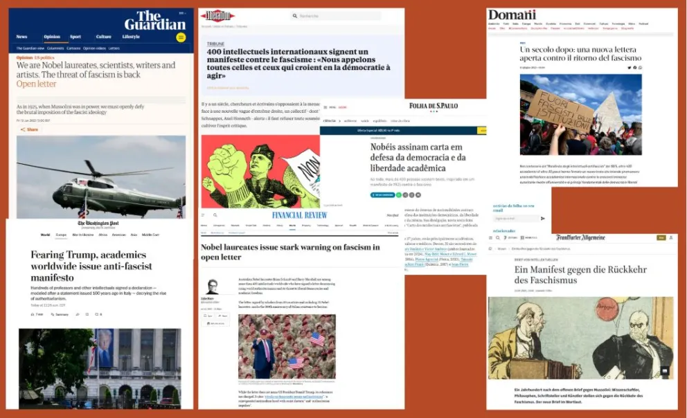 Repercusión mediática internacional de la "nueva carta abierta".