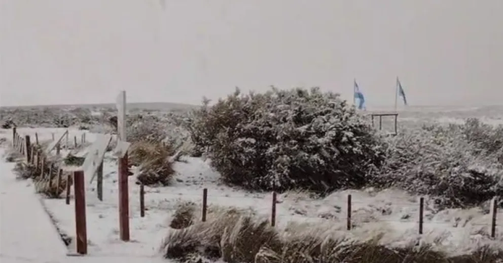 La nevada modificó el paisaje de Península Valdés.