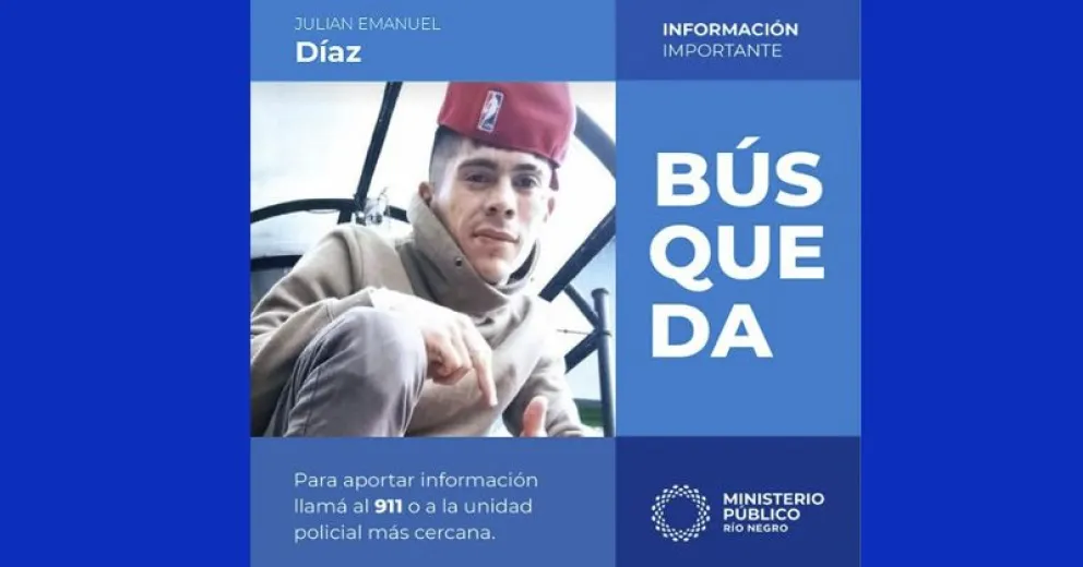  Cualquier información brindarla a la comisaría más cercana, al 911 RN Emergencias o al teléfono de turno de Fiscalía (0294) 4934681.