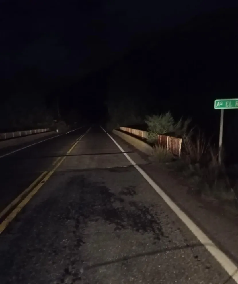 Precaución al transitar de noche en la conexión nacional (foto: Vialidad Nacional) 
