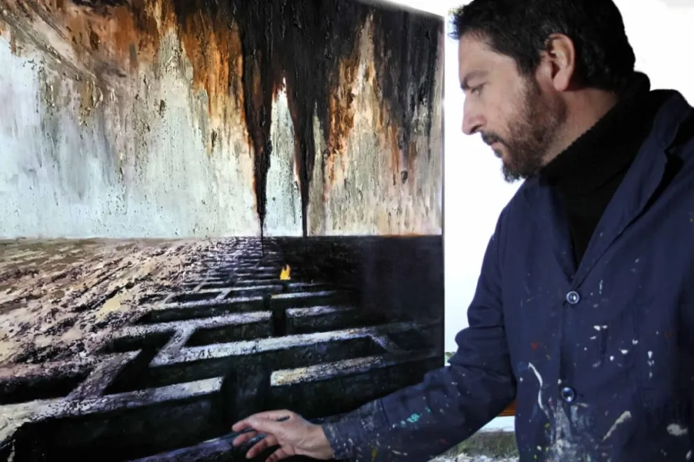 Diego Urruty, en plena creación (imagen gentileza).