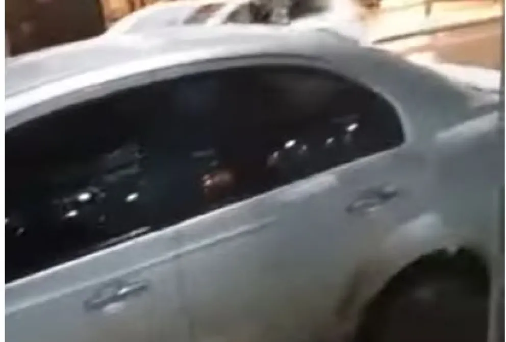 Luego de las 23 horas y con temperaturas bajo cero, vecinos grabaron un can encerrado en un auto 