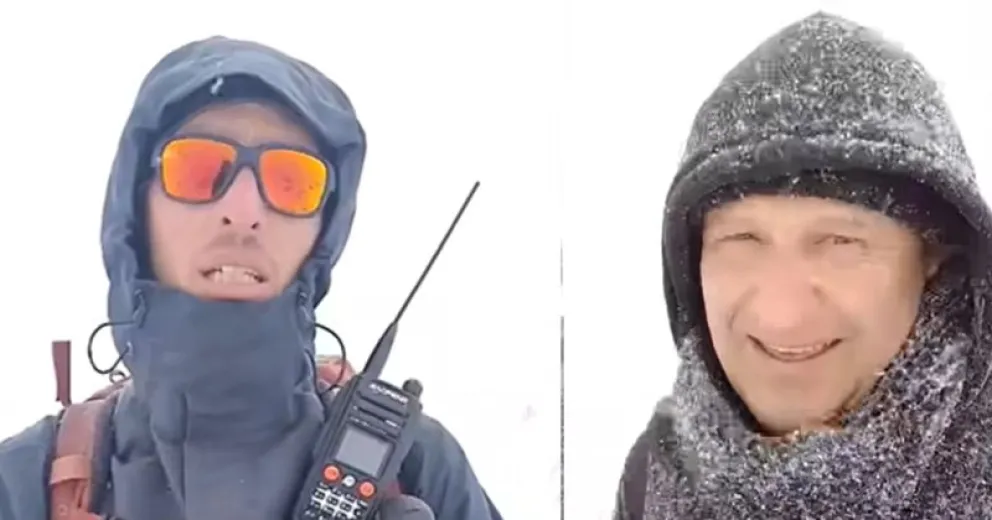 A la izquierda el guía que alertó del peligro, a la derecha el hombre que se perdió.