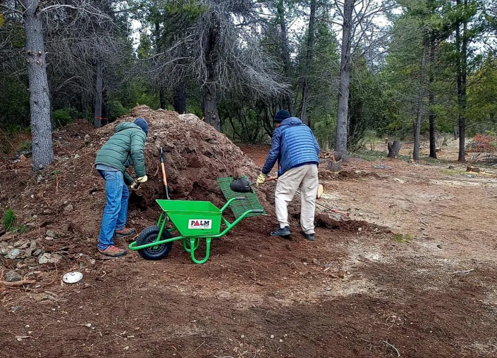 Se realizaron tareas del vivero como el armado de sustrato, preparación y limpieza del predio, siembra de nativas y extracción de exóticas. Foto: gentileza