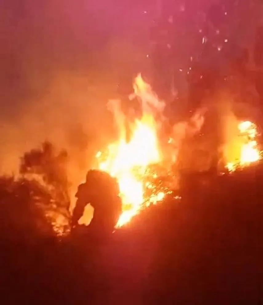 Un incendio que preocupa en la región. 