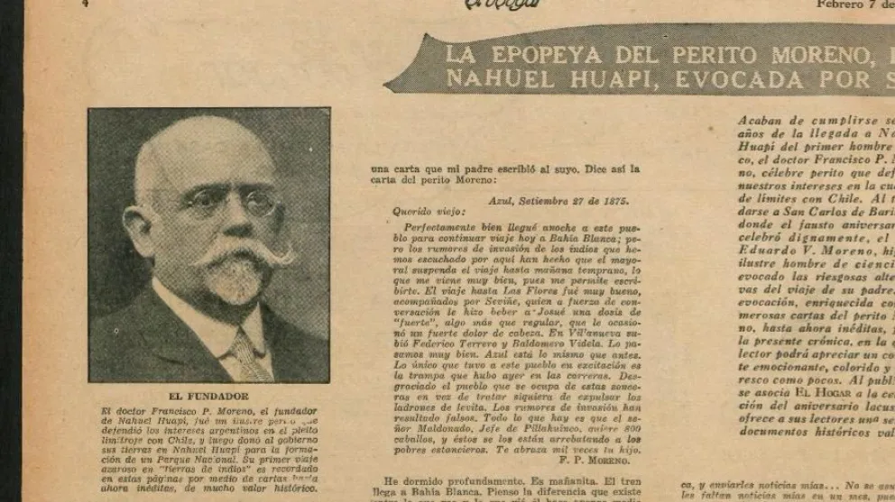 El recorte periodístico con la carta de Moreno.
