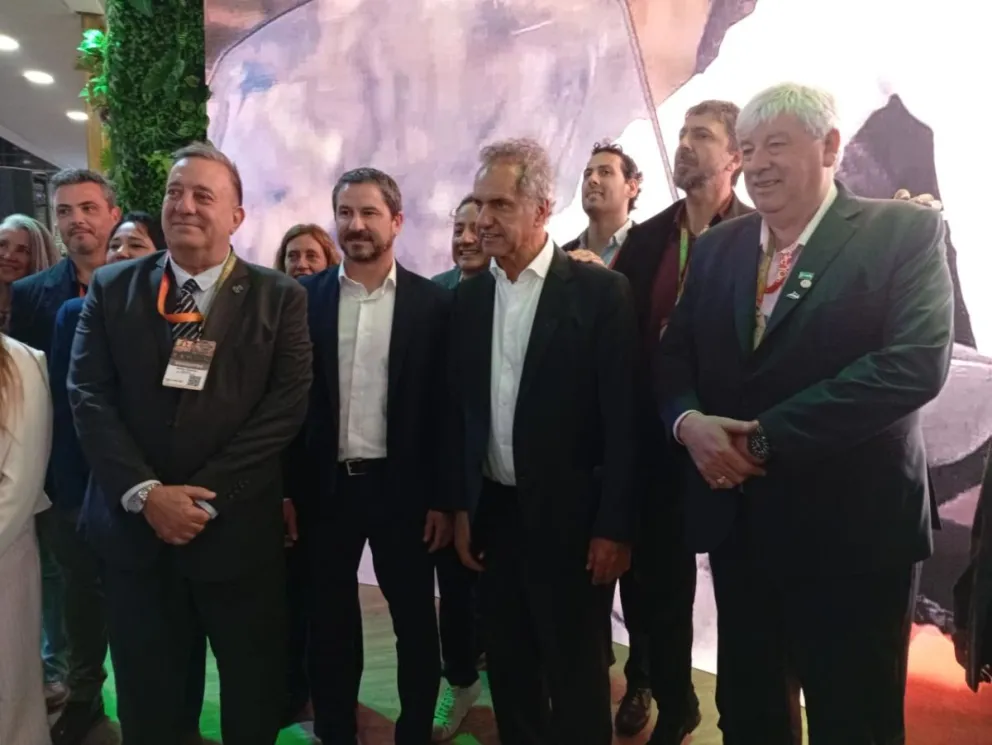 Las autoridades de la ciudad con Daniel Scioli. 