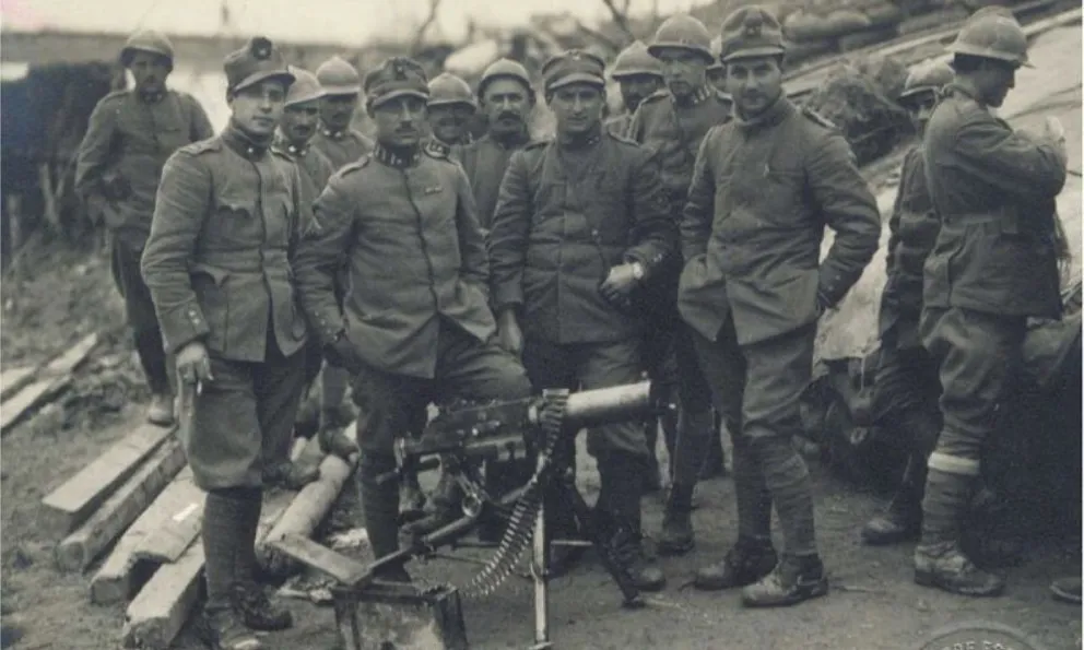 Tropas italianas en la Primera Guerra Mundial.