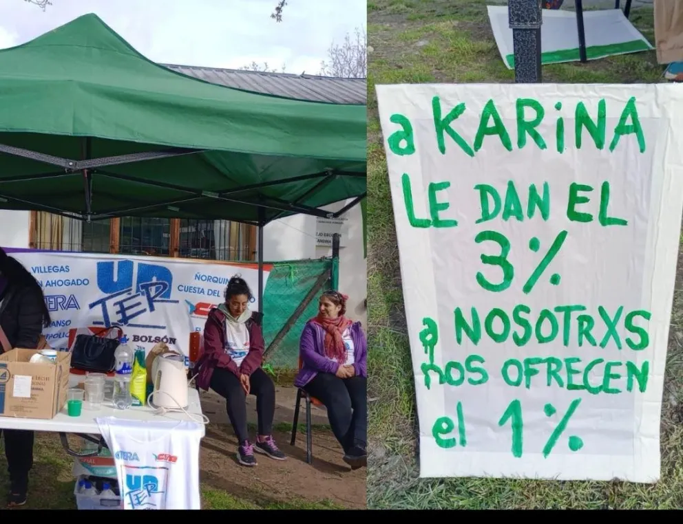 Uno de los reclamos que llevan adelante los docentes, seguirán con clases públicas en la UNRN (foto: gentileza Fm Paraíso) 