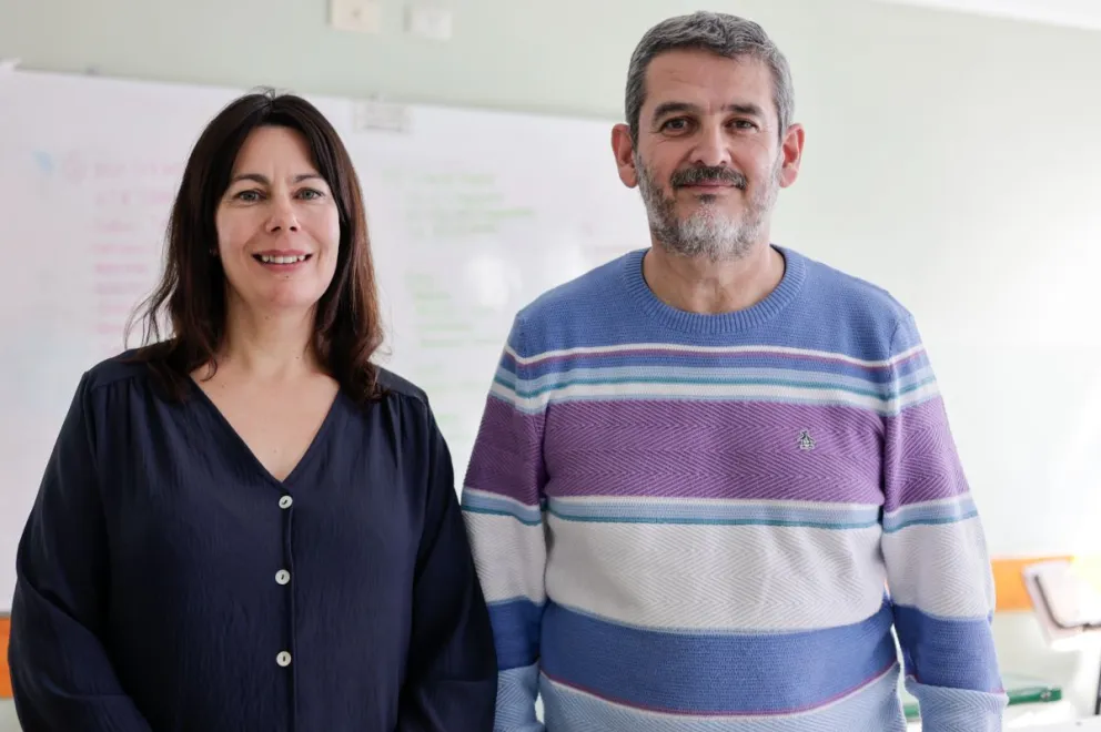 La Coordinadora Provincial de Desarrollo Humano del Ministerio de Salud, Lic. Renata Scalesa junto al director del hospital Zonal Víctor Parodi. Foto de Eugenia Neme.