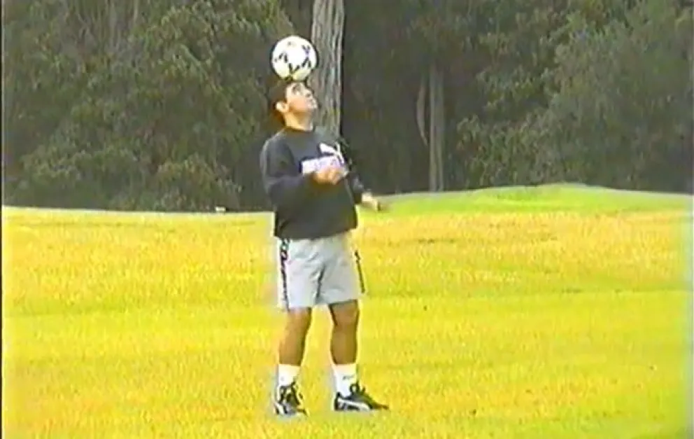 El Diego haciendo jueguitos en Llao Llao.