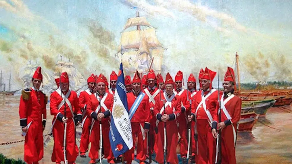 Alegoría contemporánea sobre el combate de la Vuelta de Obligado.