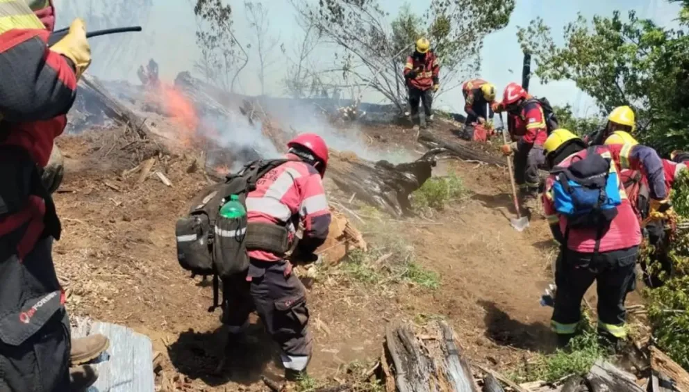 Una ventana climática permitió avanzar en el incendio forestal en la zona del río El Turbio 