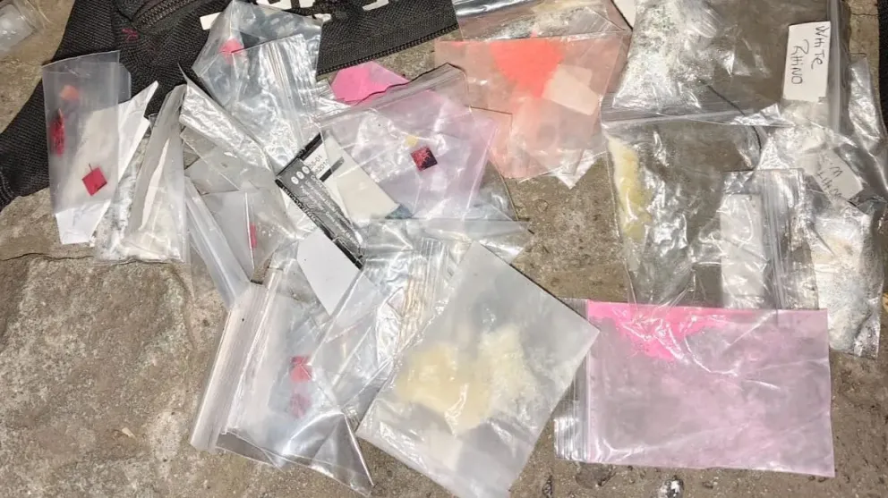 Sustancias secuestradas en el operativo, entre los que se encuentraron Tusi y LSD.