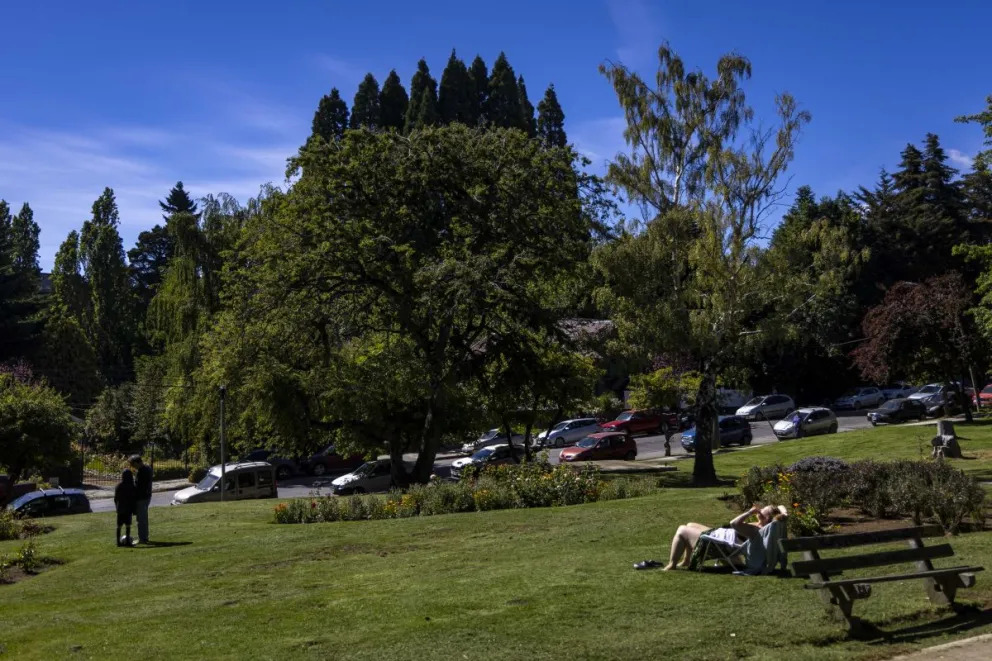 Plaza Belgrano, tesoro natural en pleno centro de Bariloche. Fotos: Eugenia Neme
