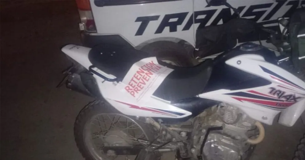 Uno de los rodados secuestrados por falta de documentación. 