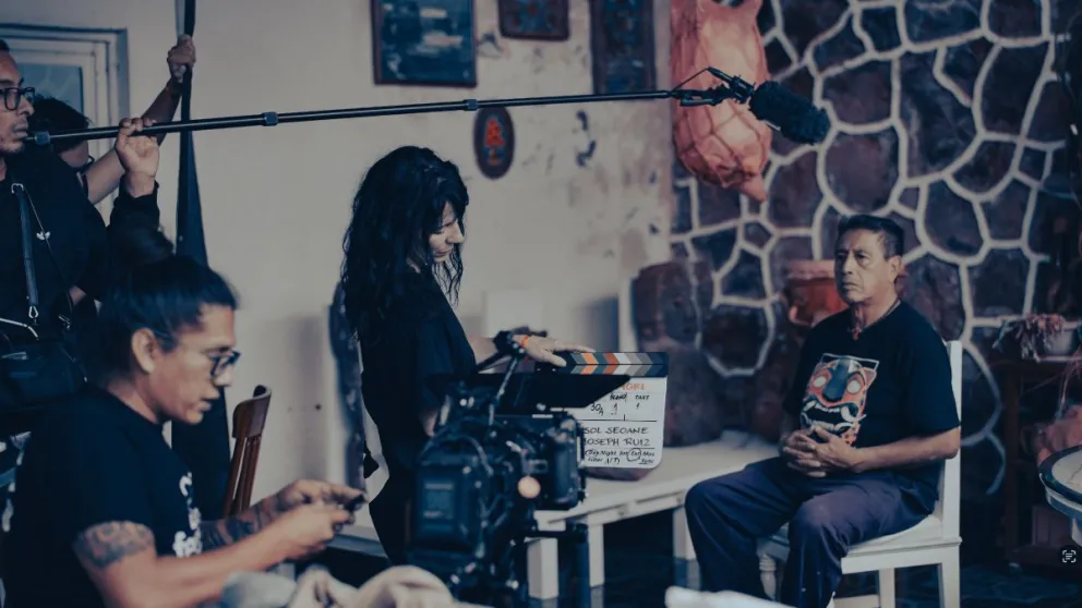 Sol, en pleno rodaje (imágenes gentileza).