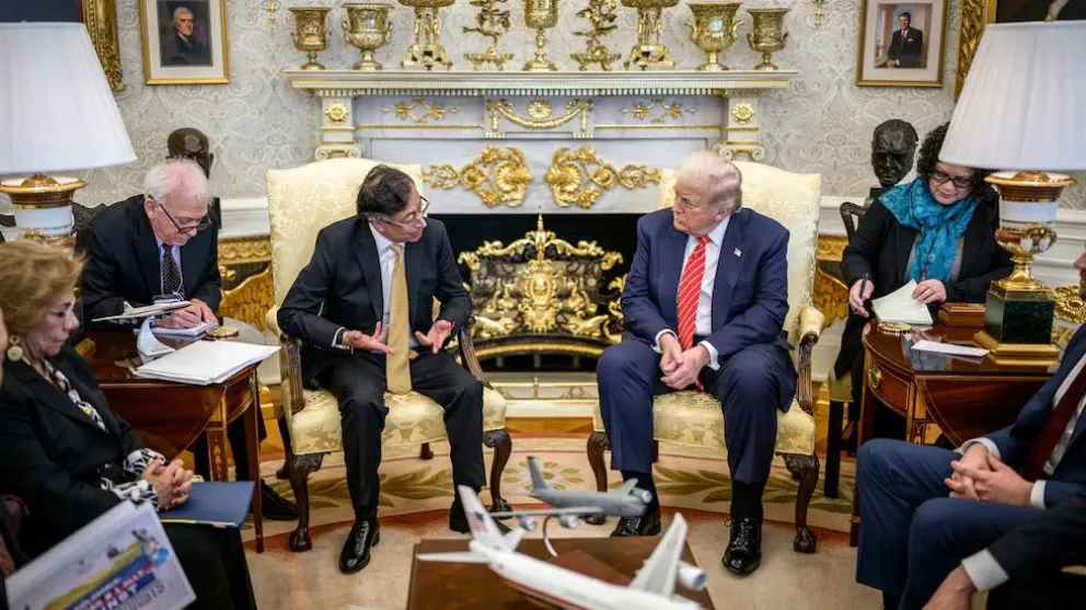 Gustavo Petro y Donald Trump en la Casa Blanca. 