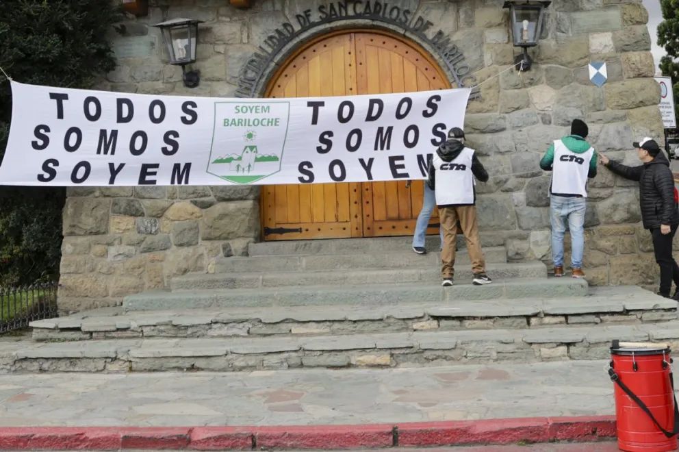 La actividad realizada este miércoles por integrantes del gremio municipal. Foto de Eugenia Neme.