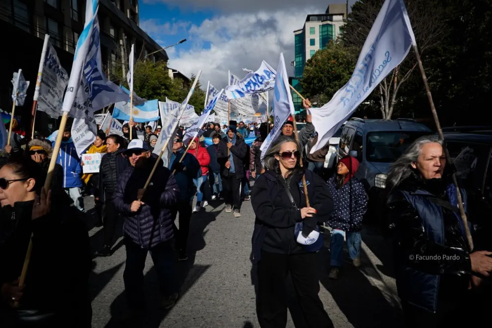 El gremio participó de manera activa en la acción de rechazo a la reforma. Fotos de Facundo Pardo.
