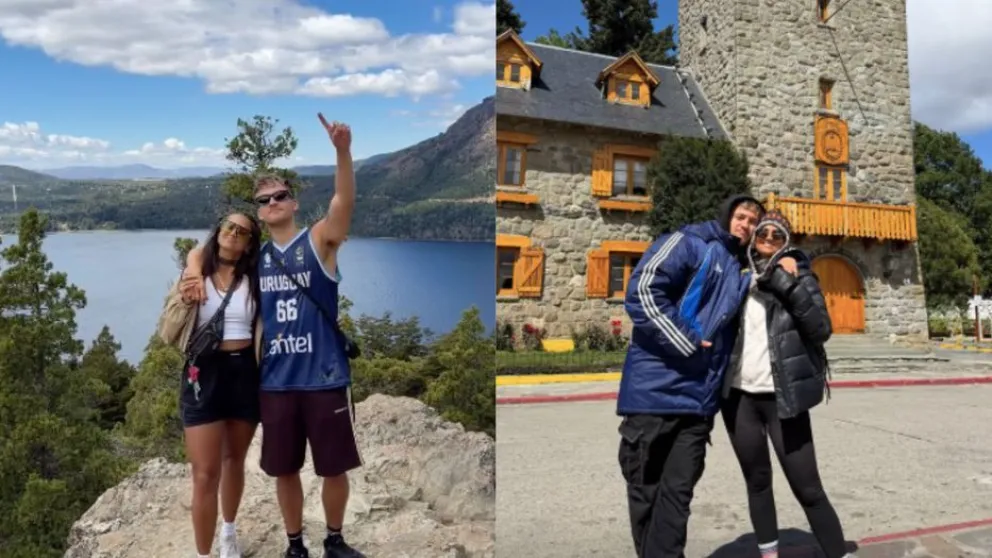 La pareja disfrutando de pasear en nuestra ciudad / Foto Montevideo.com.uy