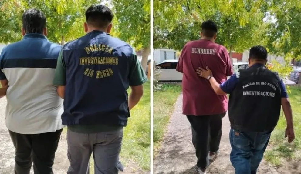 Los dos hermanos serán trasladados a Bariloche, donde serán imputados por el asesinato de Diego Cid. Foto: Policía Río Negro.