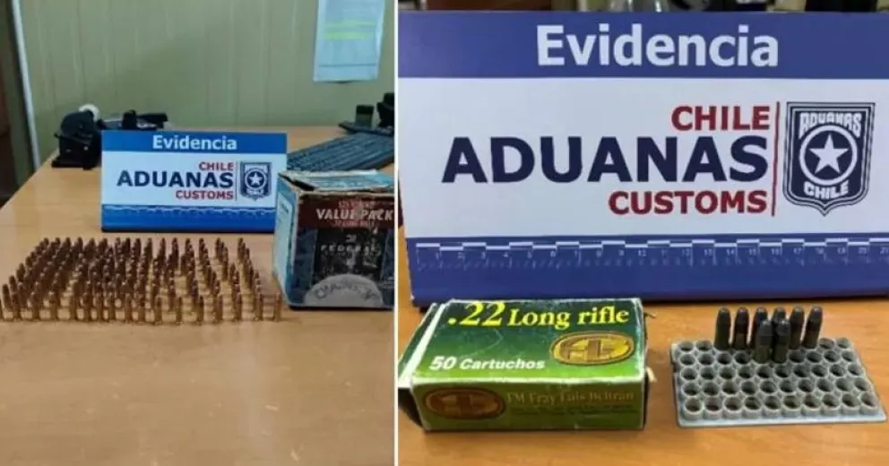 Los proyectiles encontrados en el operativo.