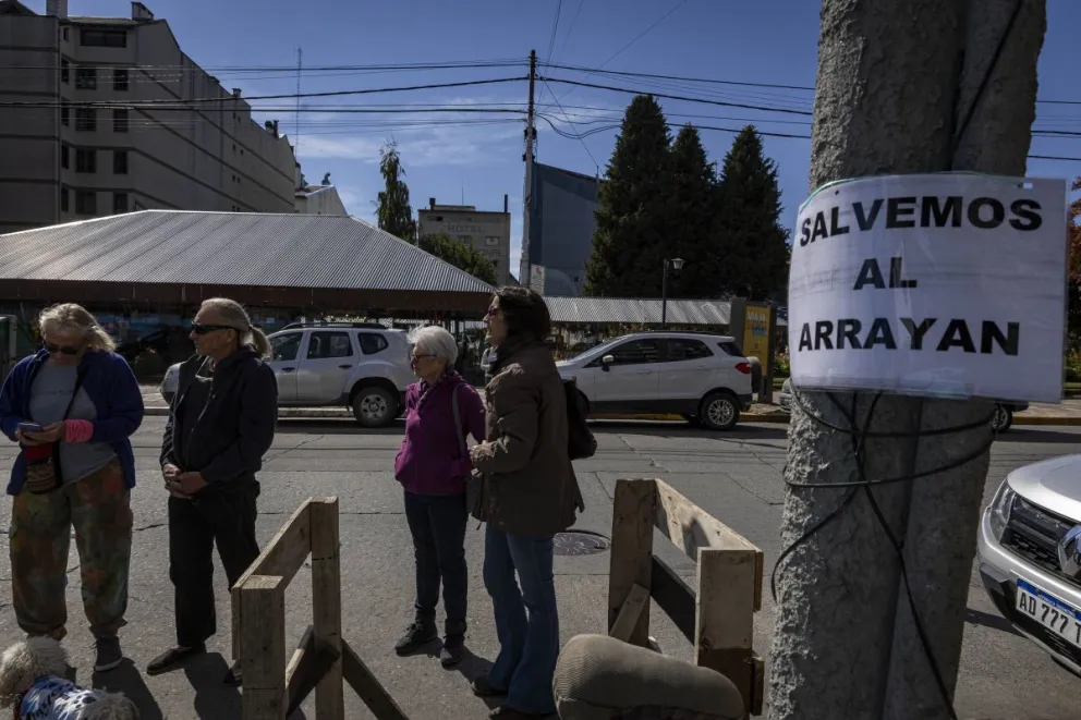 Un cartel, junto al sitio donde se encuentra el arrayán, convoca a protegerlo (foto: Eugenia Neme).