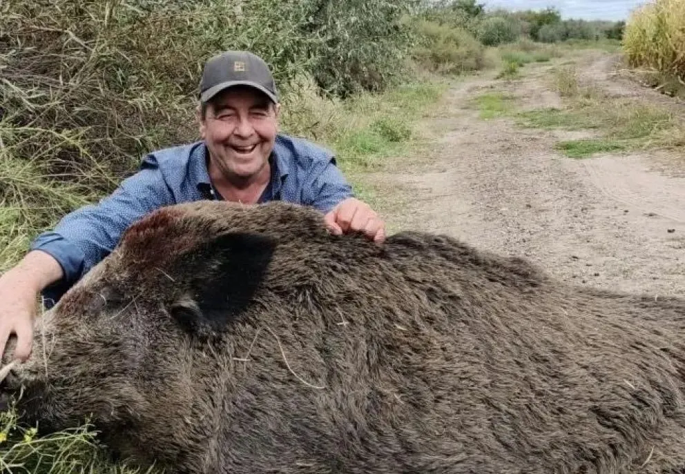 Walter y su captura de 170 kilos. Foto: 7 en Punto.