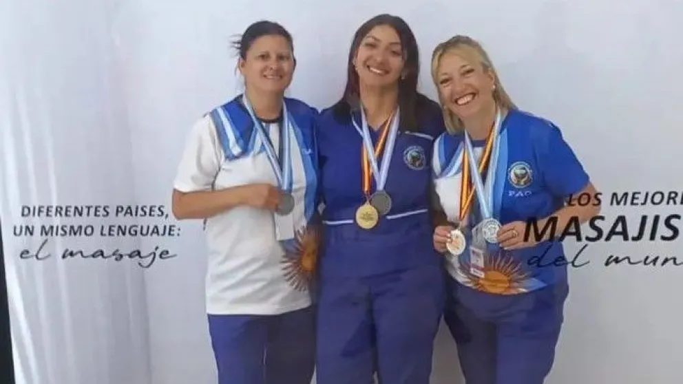 Las barilochenses ganadoras en España. 